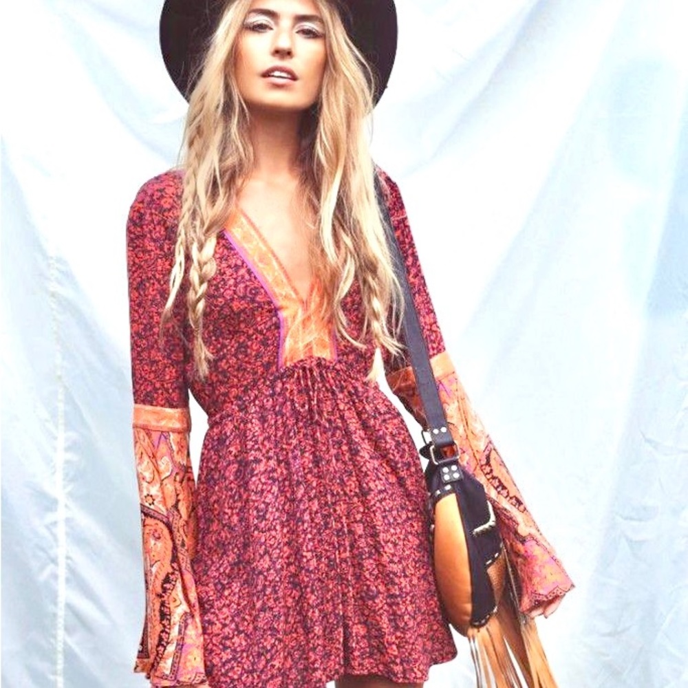 Stunning Free People romper Once Upon A Summertime w boho/Gypsy/floral vibe